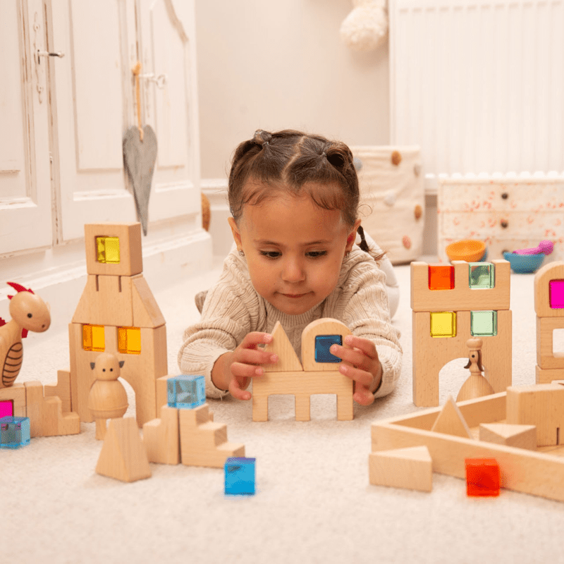 Tickit - Tickit - Houten Bouwblokken met Edelstenen - Playlaan