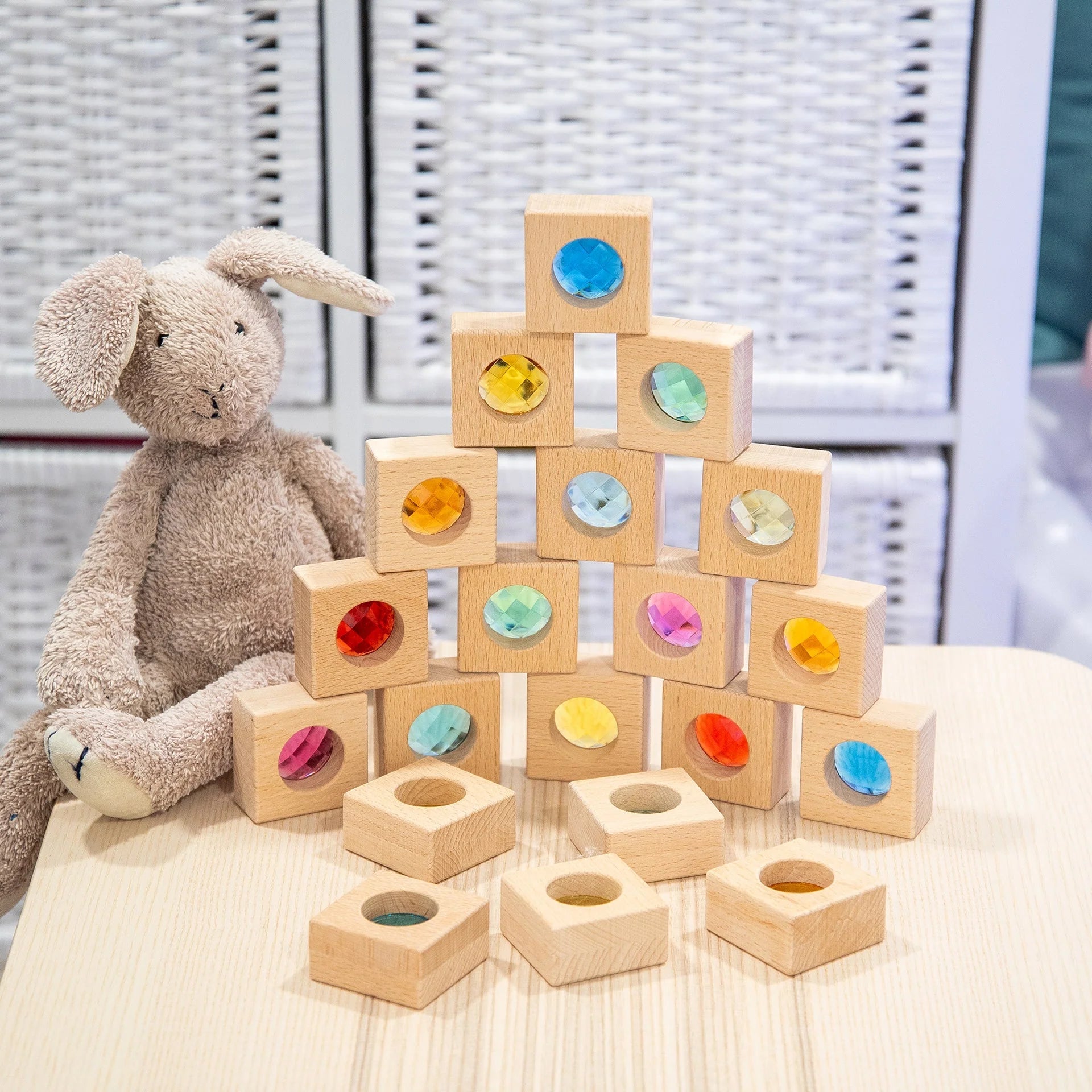 Tickit - Tickit - Houten Caleidoscoop Blokken 20stuks (FSC) - Playlaan