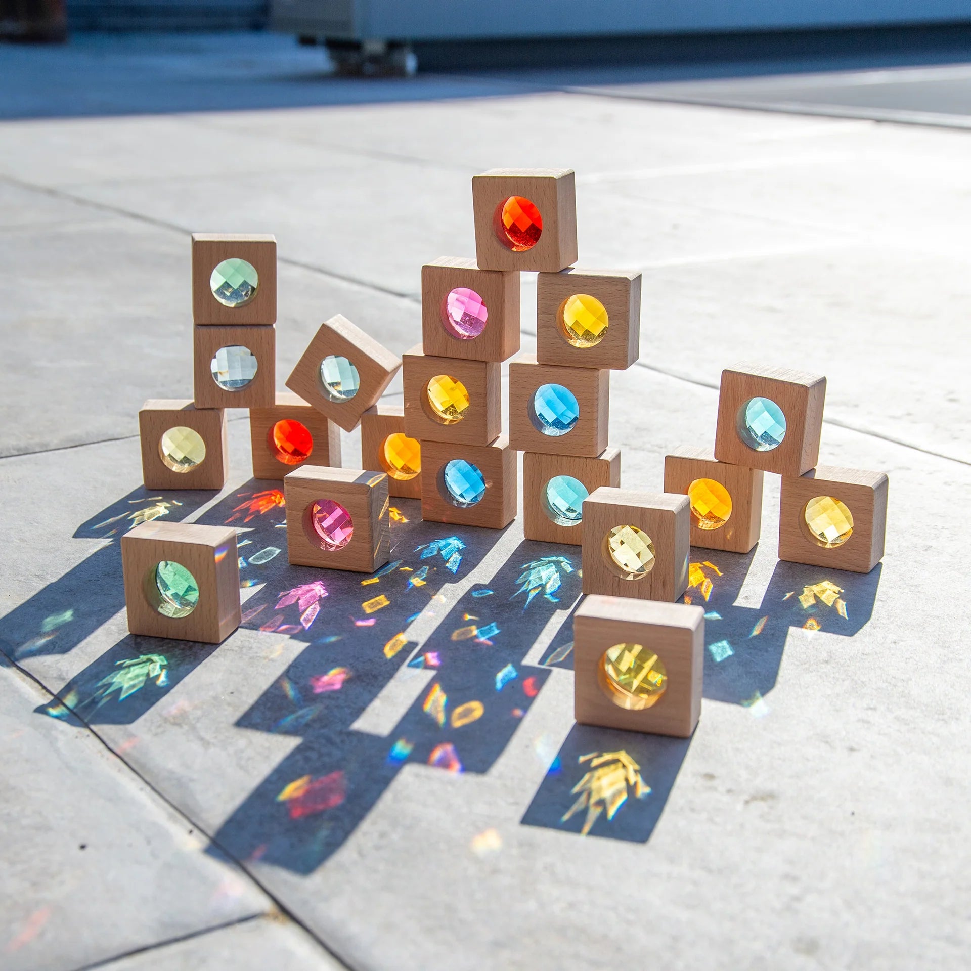 Tickit - Tickit - Houten Caleidoscoop Blokken 20stuks (FSC) - Playlaan