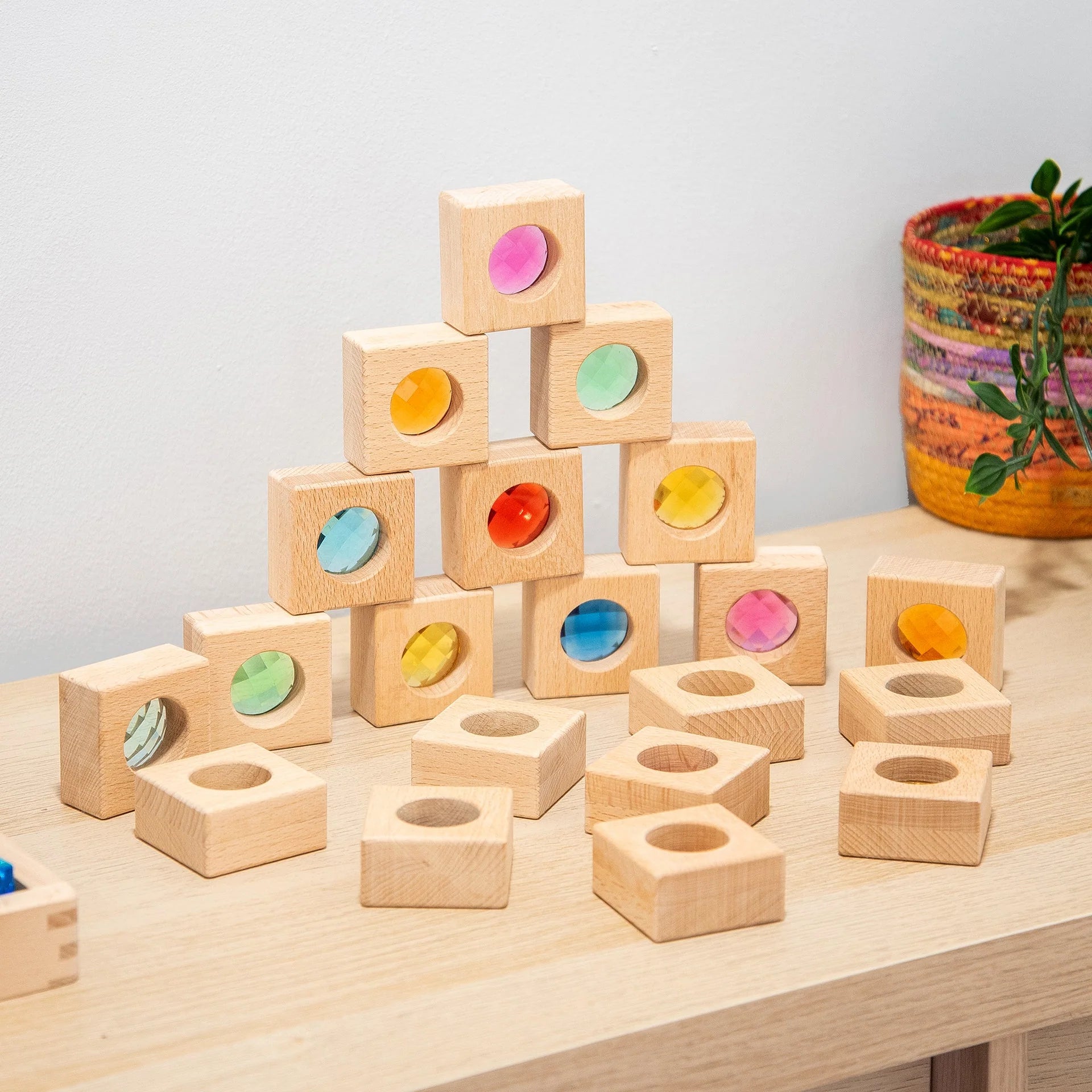 Tickit - Tickit - Houten Caleidoscoop Blokken 20stuks (FSC) - Playlaan