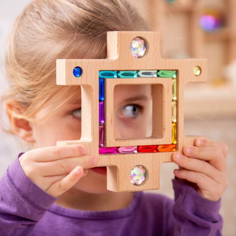 Tickit - Tickit - Houten Edelstenen Bouwblokken met Speelbak - Playlaan