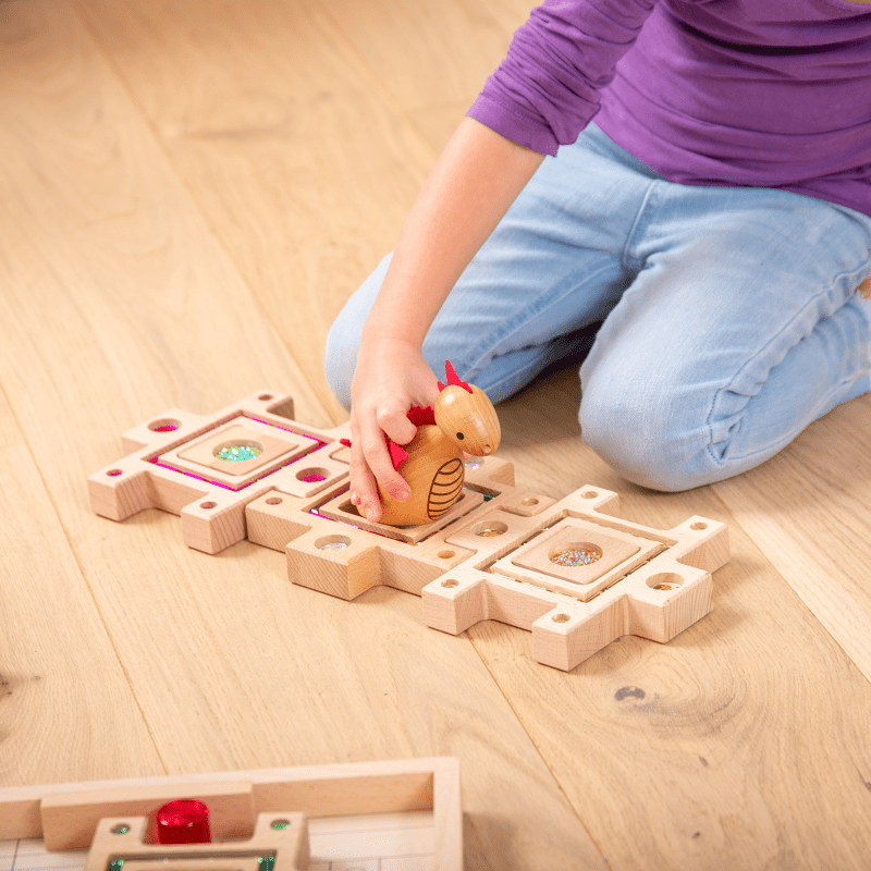 Tickit - Tickit - Houten Edelstenen Bouwblokken met Speelbak - Playlaan