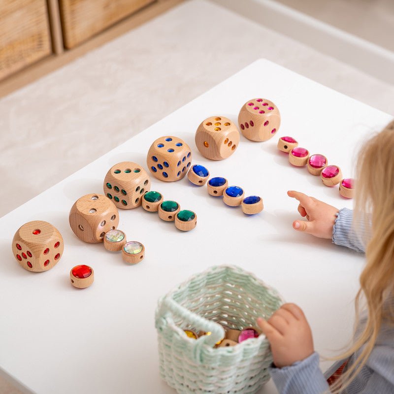 Tickit - Tickit - Houten Edelstenen Bouwblokken met Speelbak - Playlaan