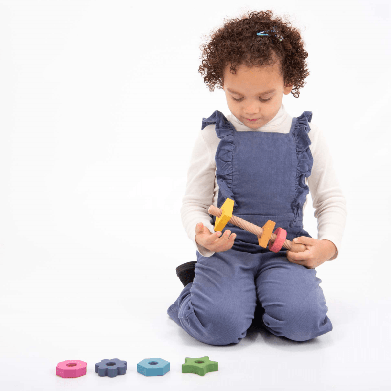 Tickit - Tickit - Houten Regenboog Schroef- en Draaispel met Bouten - Playlaan