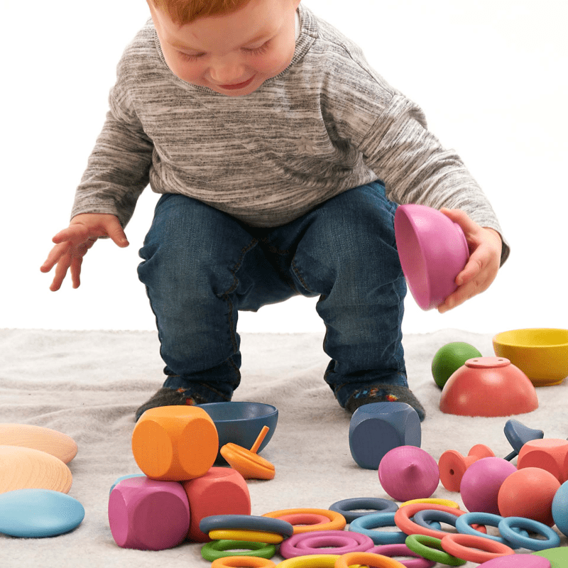 Tickit - Tickit - Loose Parts Regenboog houten superset 84st - Playlaan
