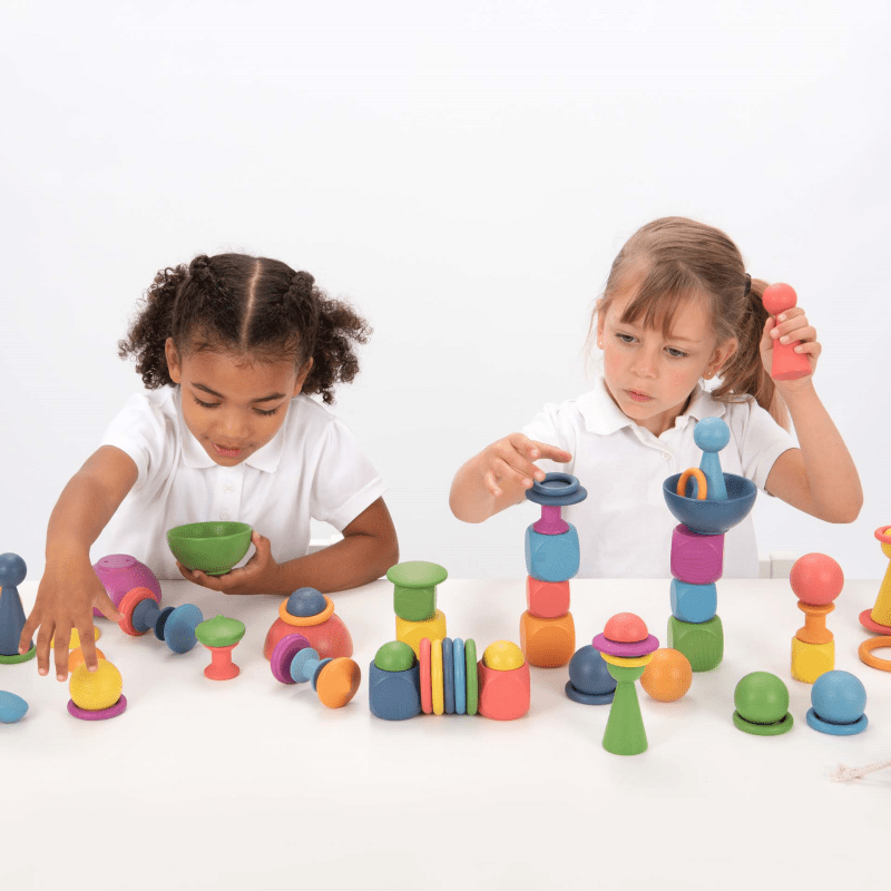 Tickit - Tickit - Loose Parts Regenboog houten superset 84st - Playlaan