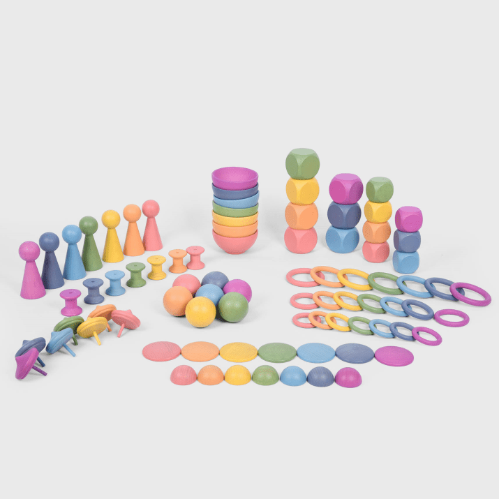 Tickit - Tickit - Loose Parts Regenboog houten superset 84st - Playlaan