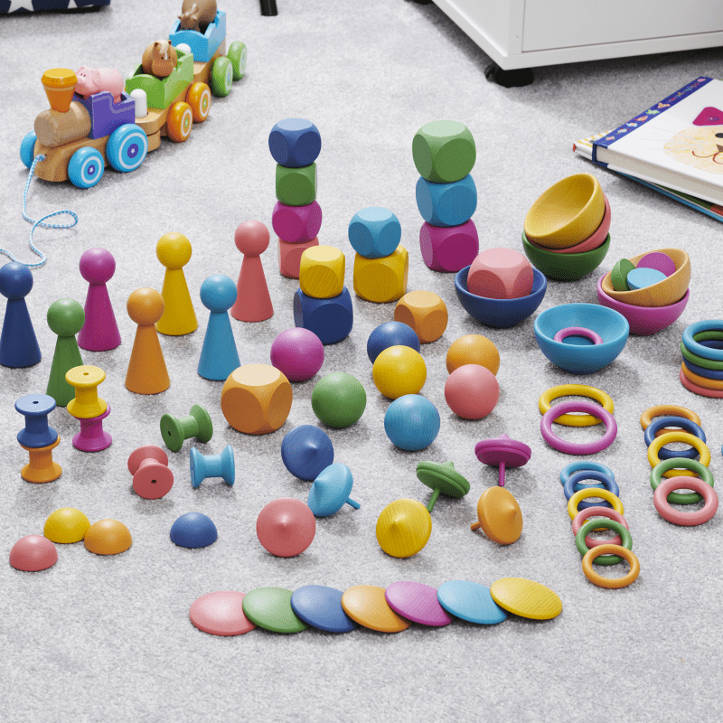 Tickit - Tickit - Loose Parts Regenboog houten superset 84st - Playlaan