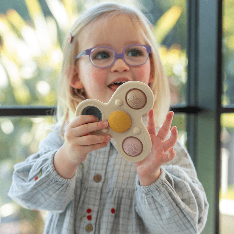Tickit - Tickit - Silisoft Jumbo Sensorische Spinner – Aardetinten - Playlaan