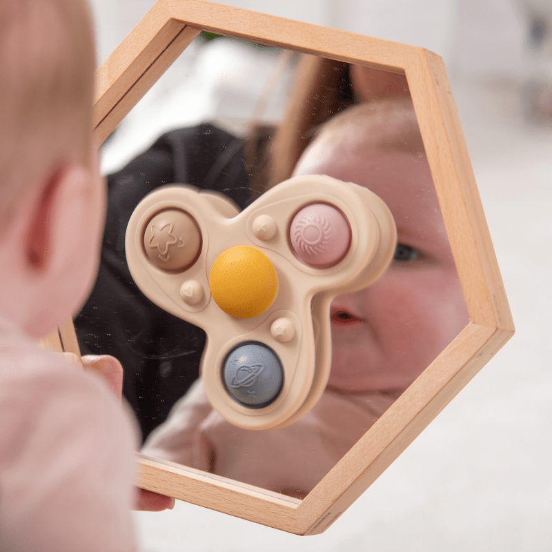 Tickit - Tickit - Silisoft Jumbo Sensorische Spinner – Aardetinten - Playlaan
