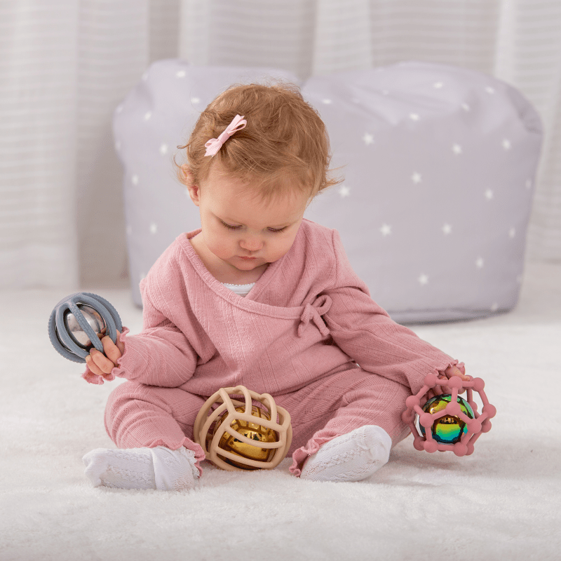 Tickit - Tickit - Silisoft Sensorische Stalen Ballen – Aardetinten, set van 6 - Playlaan