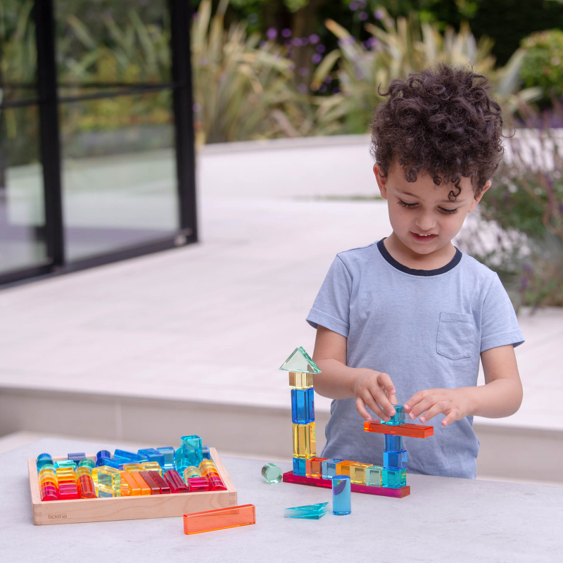 Tickit - Tickit - Spiegeltray met transparante edelsteen bouwvormen - Playlaan