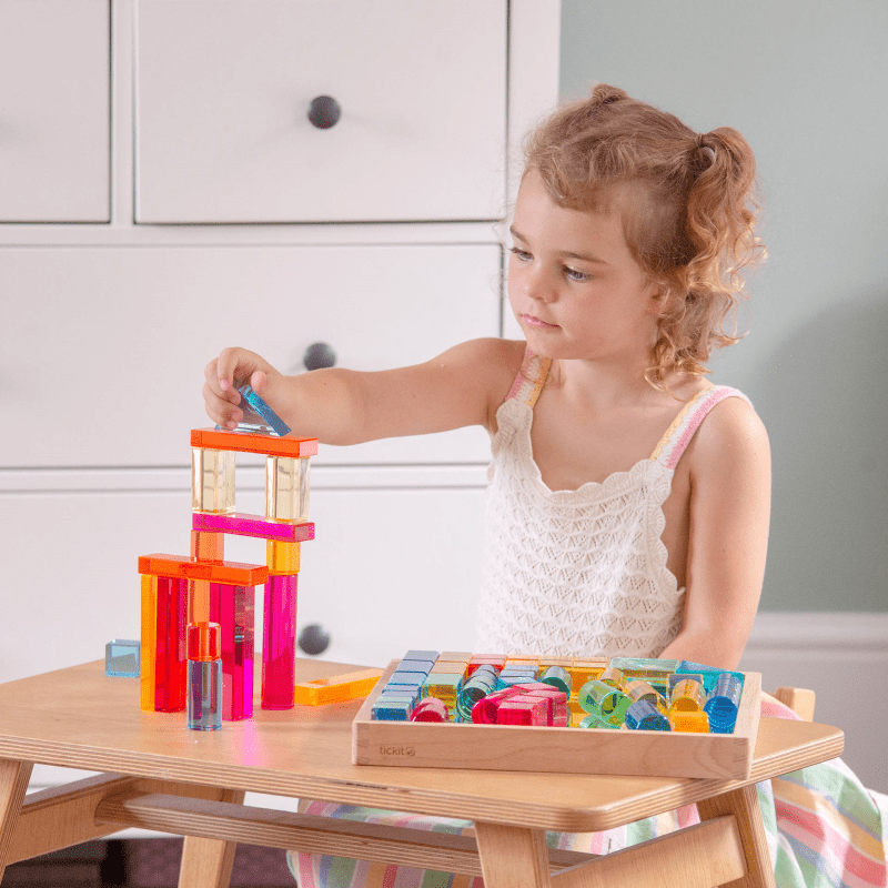 Tickit - Tickit - Spiegeltray met transparante edelsteen bouwvormen - Playlaan