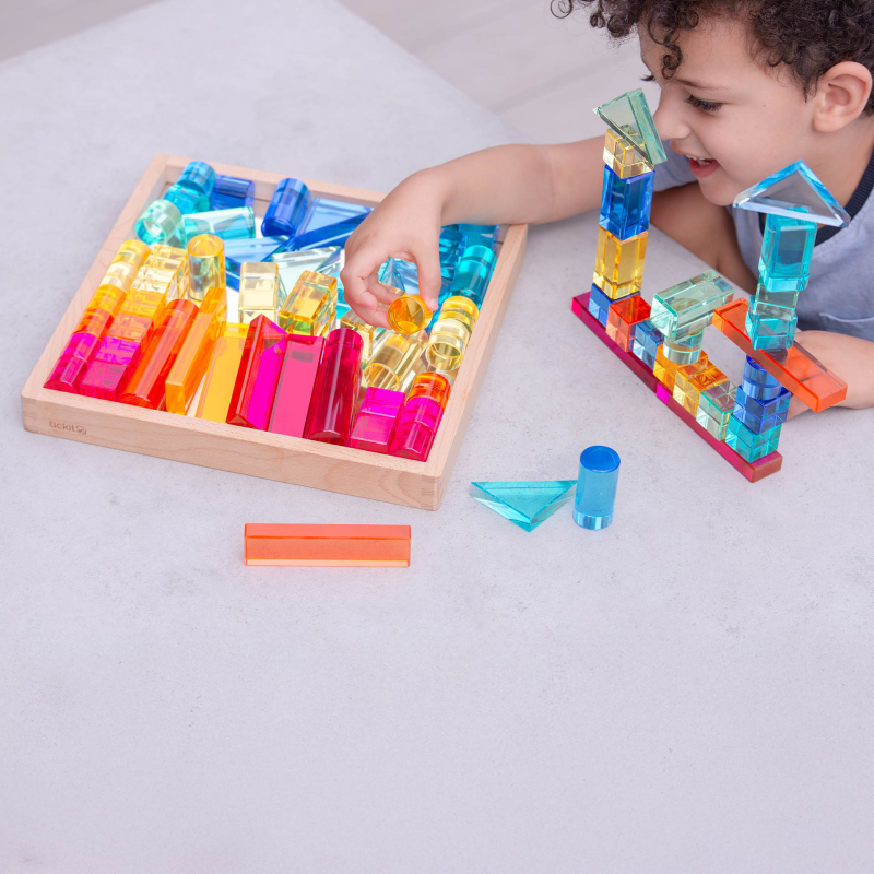 Tickit - Tickit - Spiegeltray met transparante edelsteen bouwvormen - Playlaan