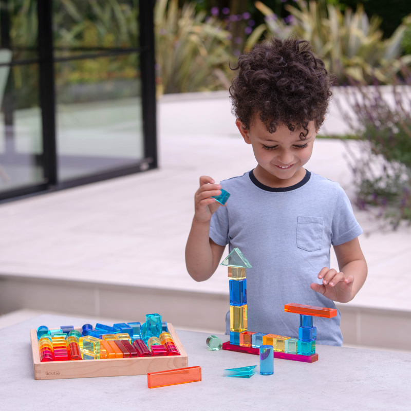 Tickit - Tickit - Spiegeltray met transparante edelsteen bouwvormen - Playlaan