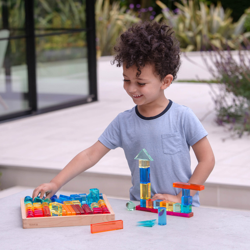 Tickit - Tickit - Spiegeltray met transparante edelsteen bouwvormen - Playlaan