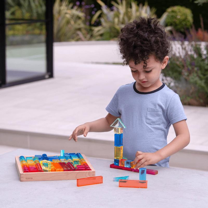 Tickit - Tickit - Spiegeltray met transparante edelsteen bouwvormen - Playlaan