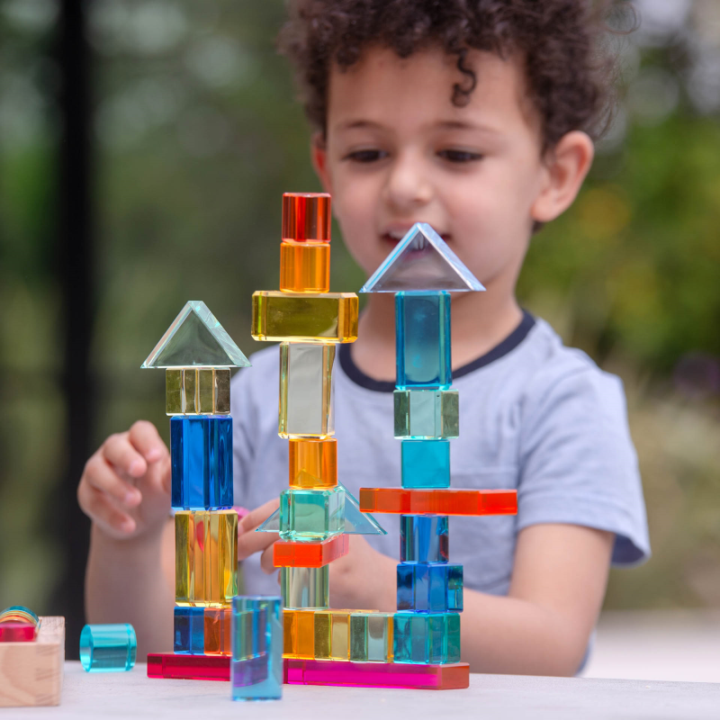 Tickit - Tickit - Spiegeltray met transparante edelsteen bouwvormen - Playlaan