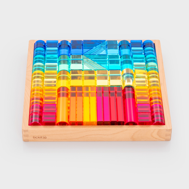 Tickit - Tickit - Spiegeltray met transparante edelsteen bouwvormen - Playlaan
