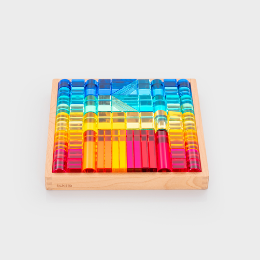 Tickit - Tickit - Spiegeltray met transparante edelsteen bouwvormen - Playlaan