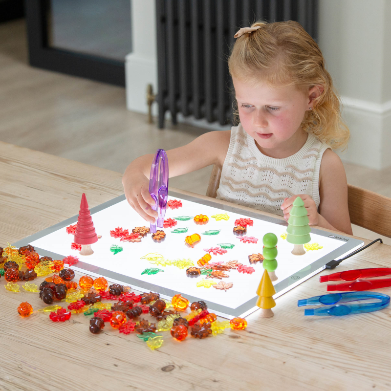 Tickit - Tickit - Transparante gekleurde bladeren en zaden stenen (120 stuks) - Playlaan