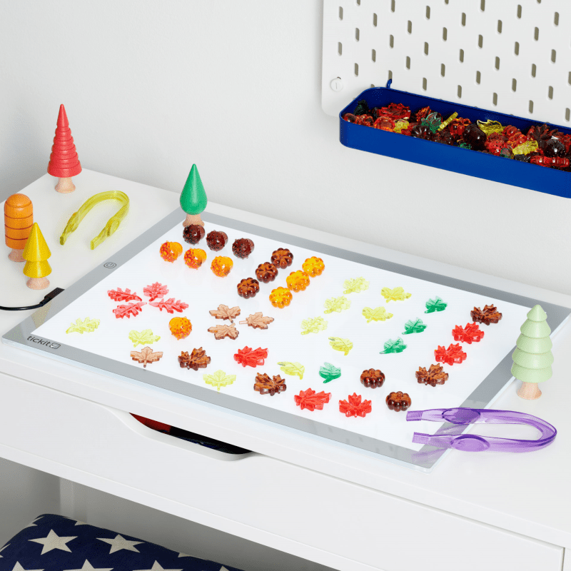 Tickit - Tickit - Transparante gekleurde bladeren en zaden stenen (120 stuks) - Playlaan