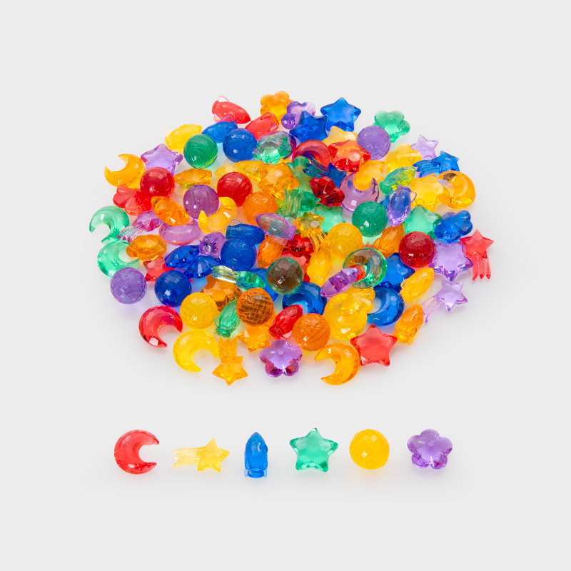 Tickit - Tickit - Transparante gekleurde galaxie stenen (108 stuks) - Playlaan
