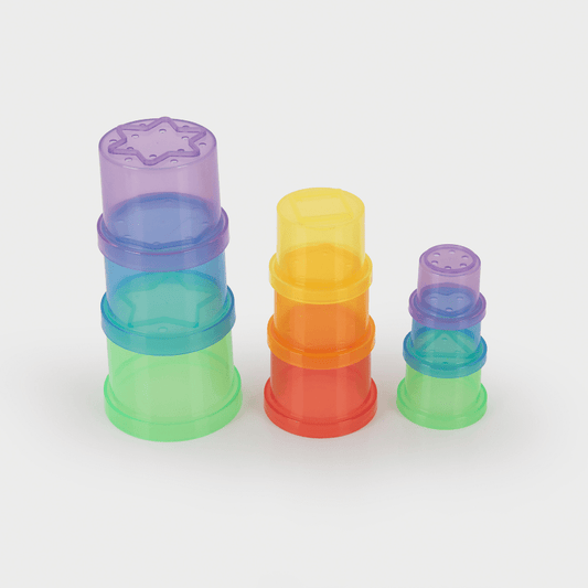 Tickit - Tickit - Transparante stapelbekers set van 9 - Playlaan