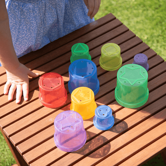 Tickit - Tickit - Transparante stapelbekers set van 9 - Playlaan