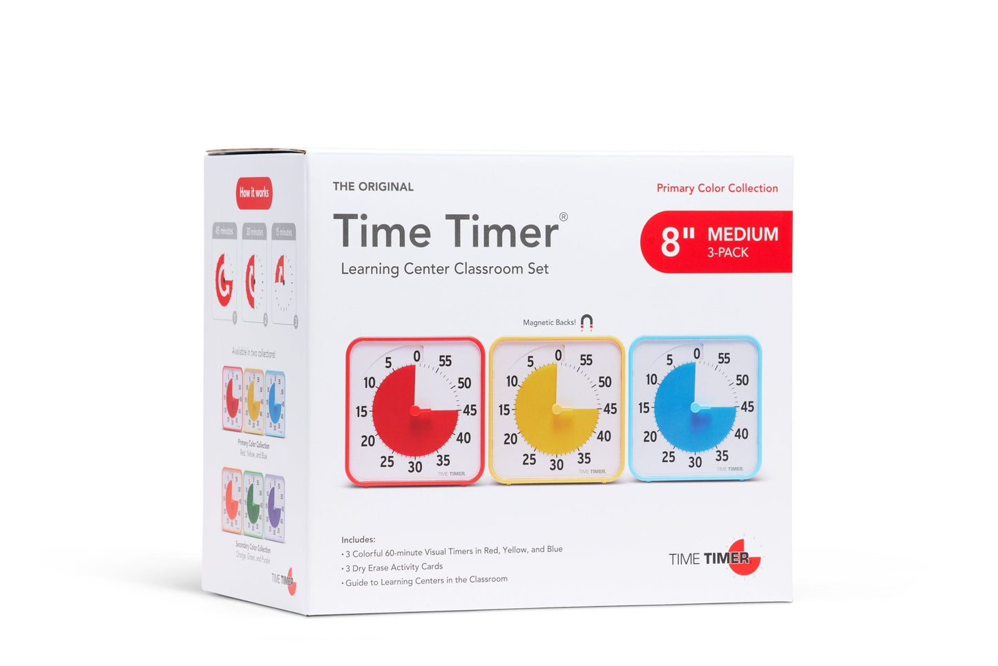 Time Timer - Time Timer - Medium Learning Center Classroom Set Primaire Kleuren 19x19cm - Playlaan