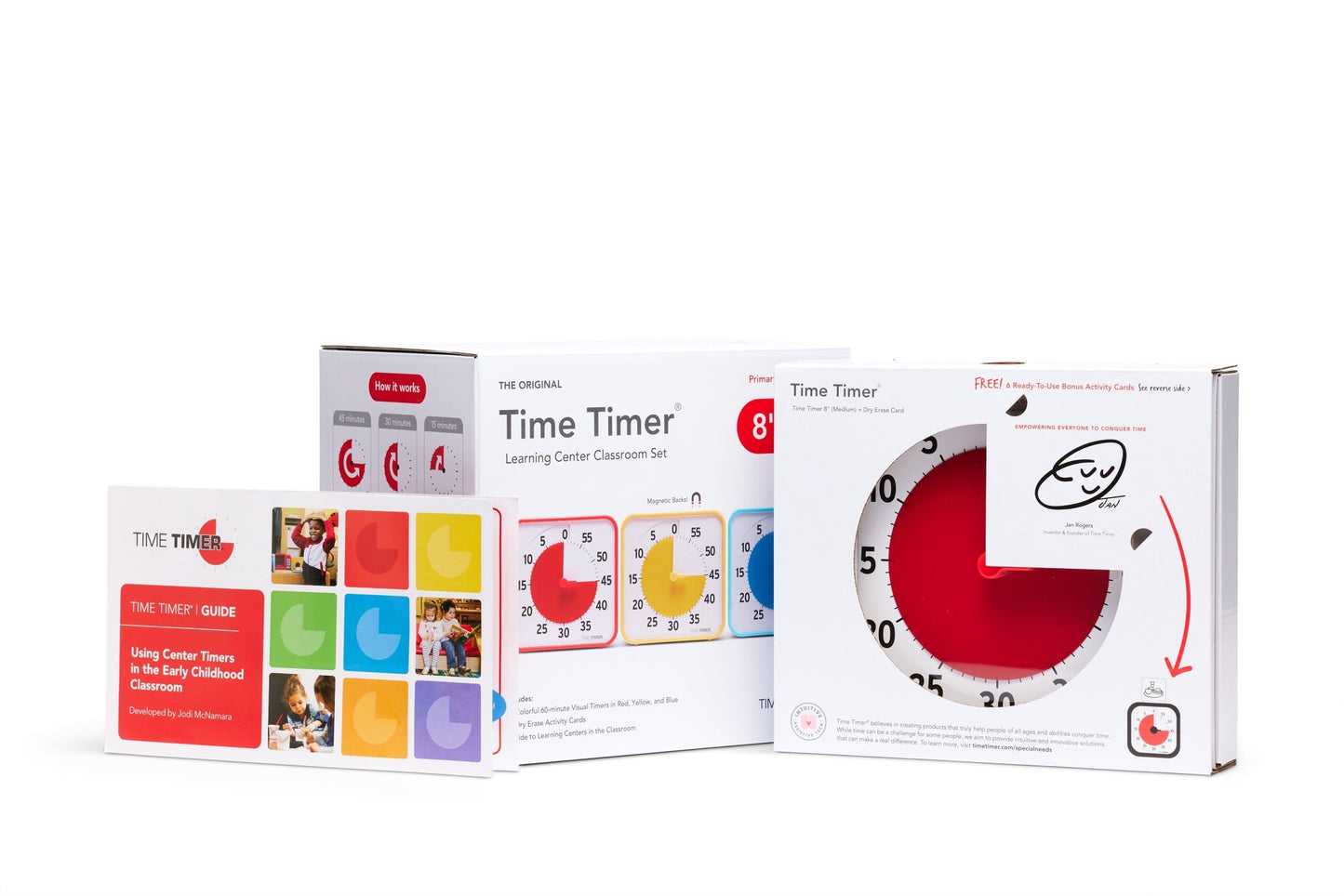 Time Timer - Time Timer - Medium Learning Center Classroom Set Primaire Kleuren 19x19cm - Playlaan