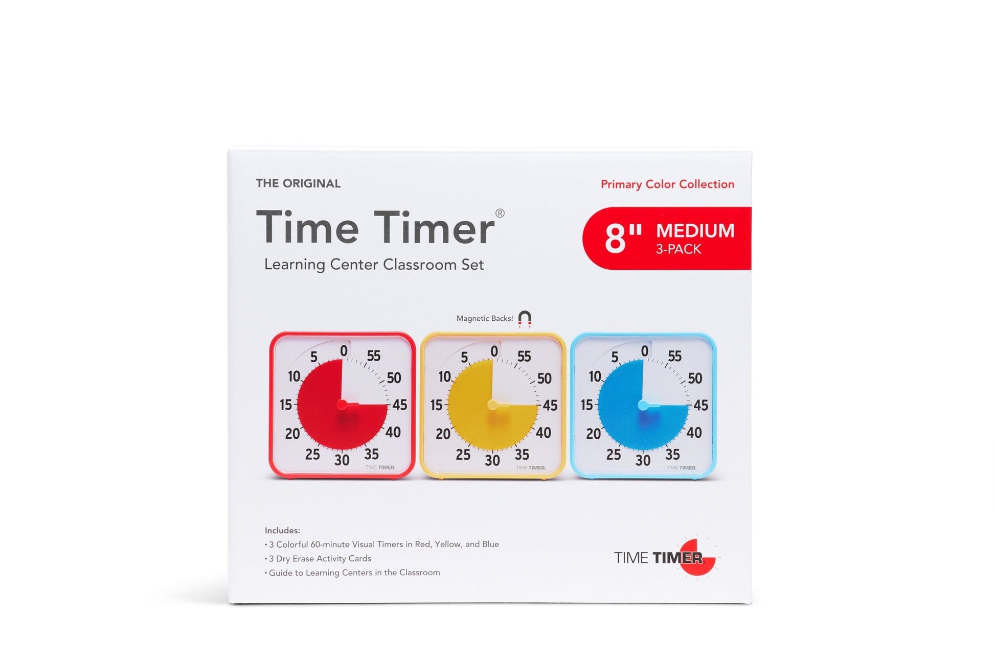 Time Timer - Time Timer - Medium Learning Center Classroom Set Primaire Kleuren 19x19cm - Playlaan