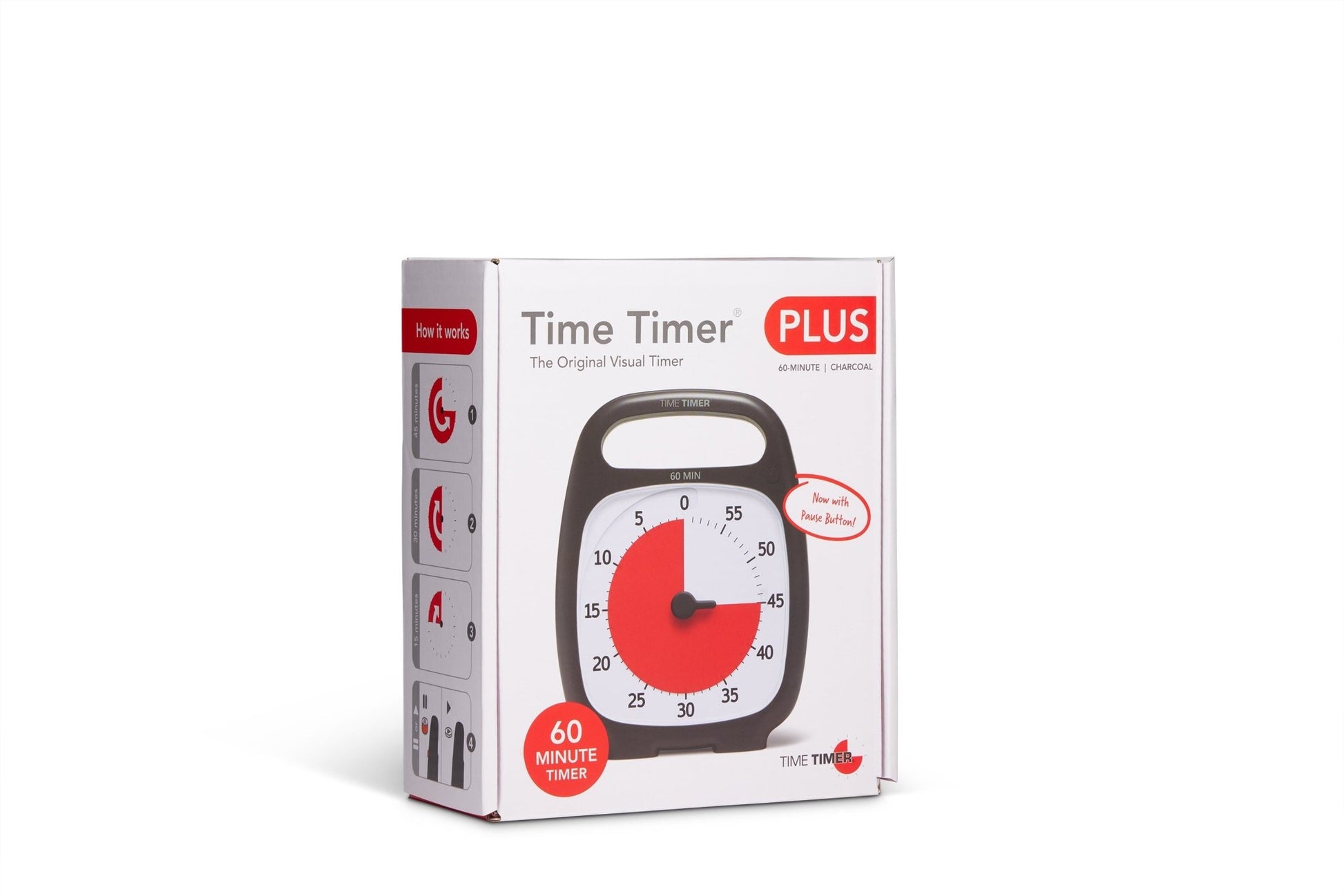 Time Timer - Time Timer - Plus Zwart met Pauzefunctie 14x18 cm - Playlaan