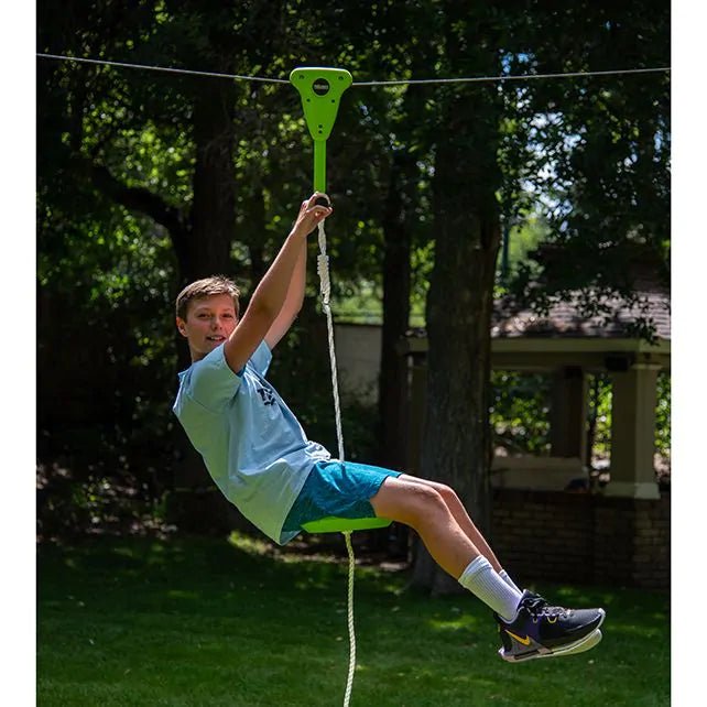 Trelines - Trelines - Outdoor zipline 30 meter met remsysteem - Quickset - Playlaan