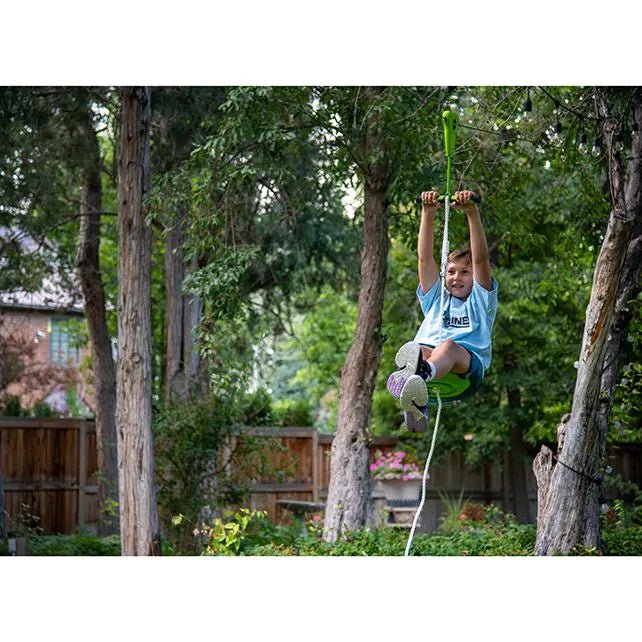Trelines - Trelines - Outdoor zipline 30 meter met remsysteem - Quickset - Playlaan