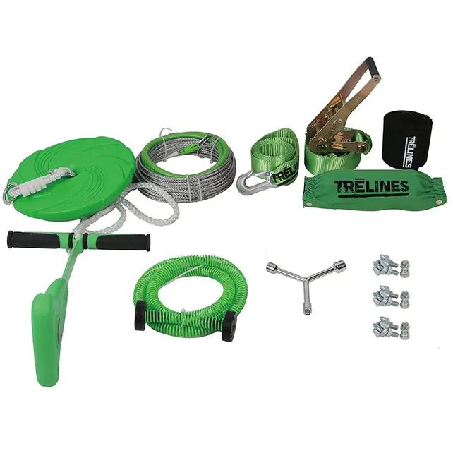 Trelines - Trelines - Outdoor zipline 30 meter met remsysteem - Quickset - Playlaan