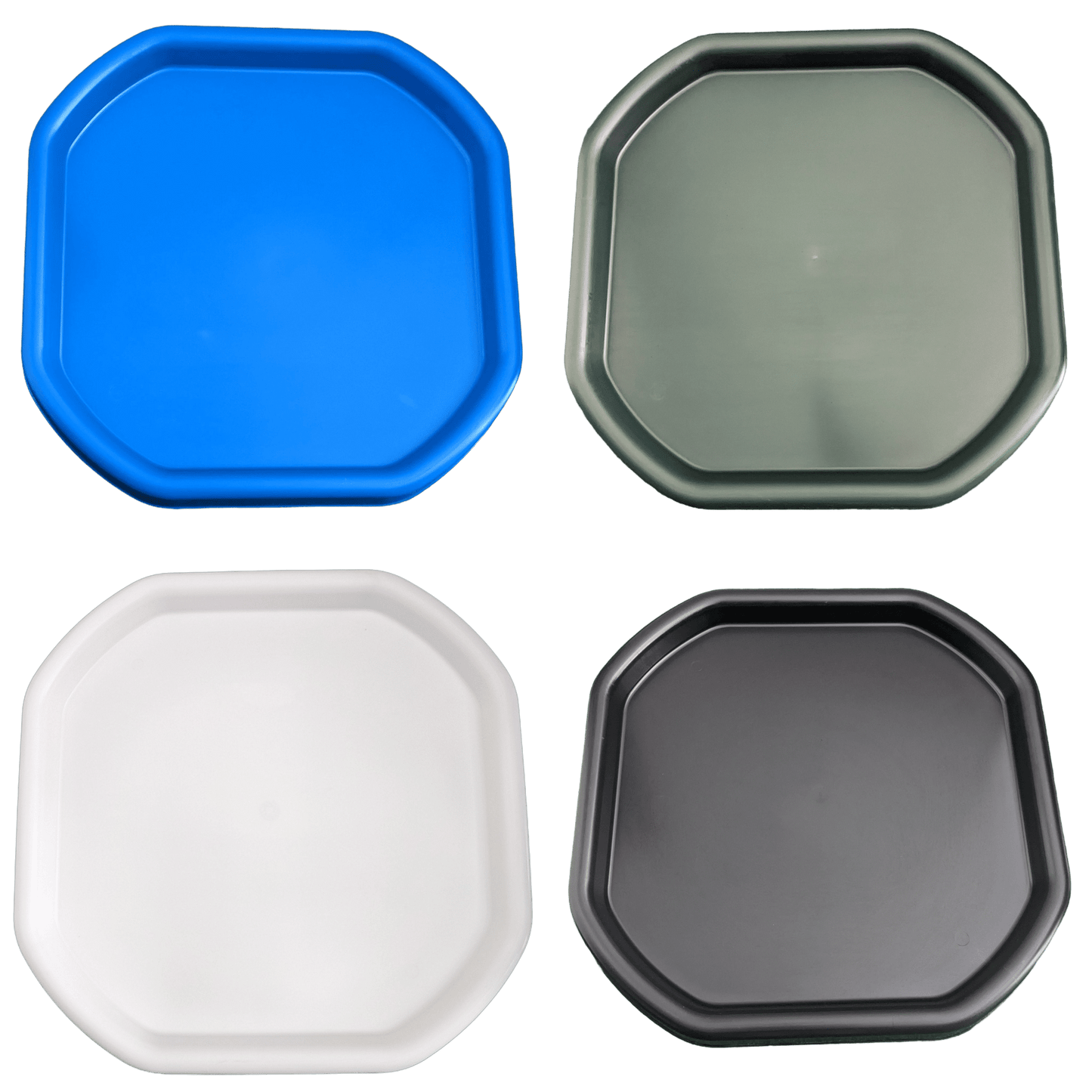 Tuff Tray - Set 4x Mini Tuff Spot Tray (70cm) Blauw/Groen/Wit/Zwart - Playlaan