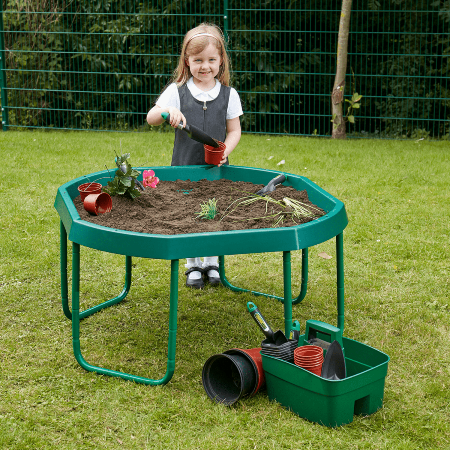 Tuff Tray - Set Tuff Spot Tray (96cm) Blauw + Onderstel Groen - Playlaan