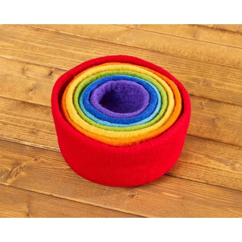 Tuff Tray - Vilten regenboog stapel - en sorteerkommen 7st - Playlaan