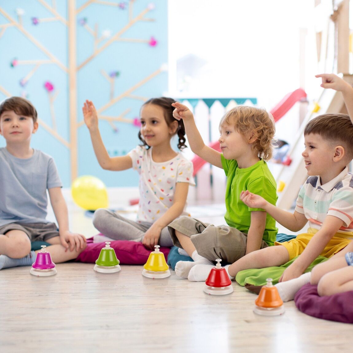 Twiddlers - Regenboog muziekbellen - Montessori set van 8 - Playlaan