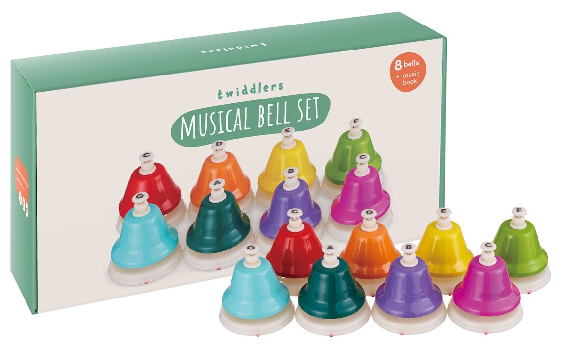 Twiddlers - Regenboog muziekbellen - Montessori set van 8 - Playlaan