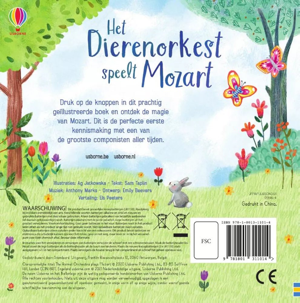 Usborne - Usborne - Geluidenboek: Het dierenorkest speelt Mozart. - Playlaan