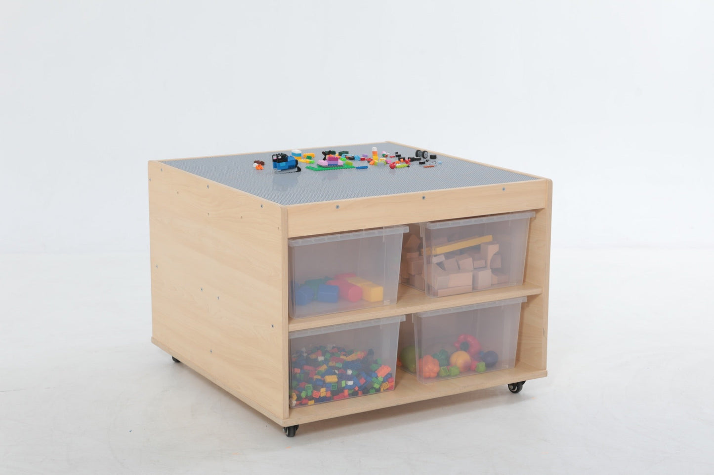 Wisdom - Bouwblokkentafel op wieltjes met opbergruimte - Playlaan