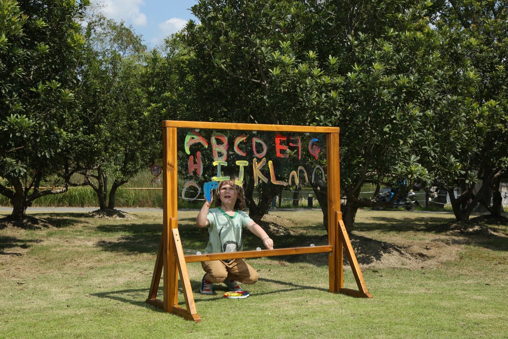 Wisdom - Buiten ezel met transparant paneel - Playlaan