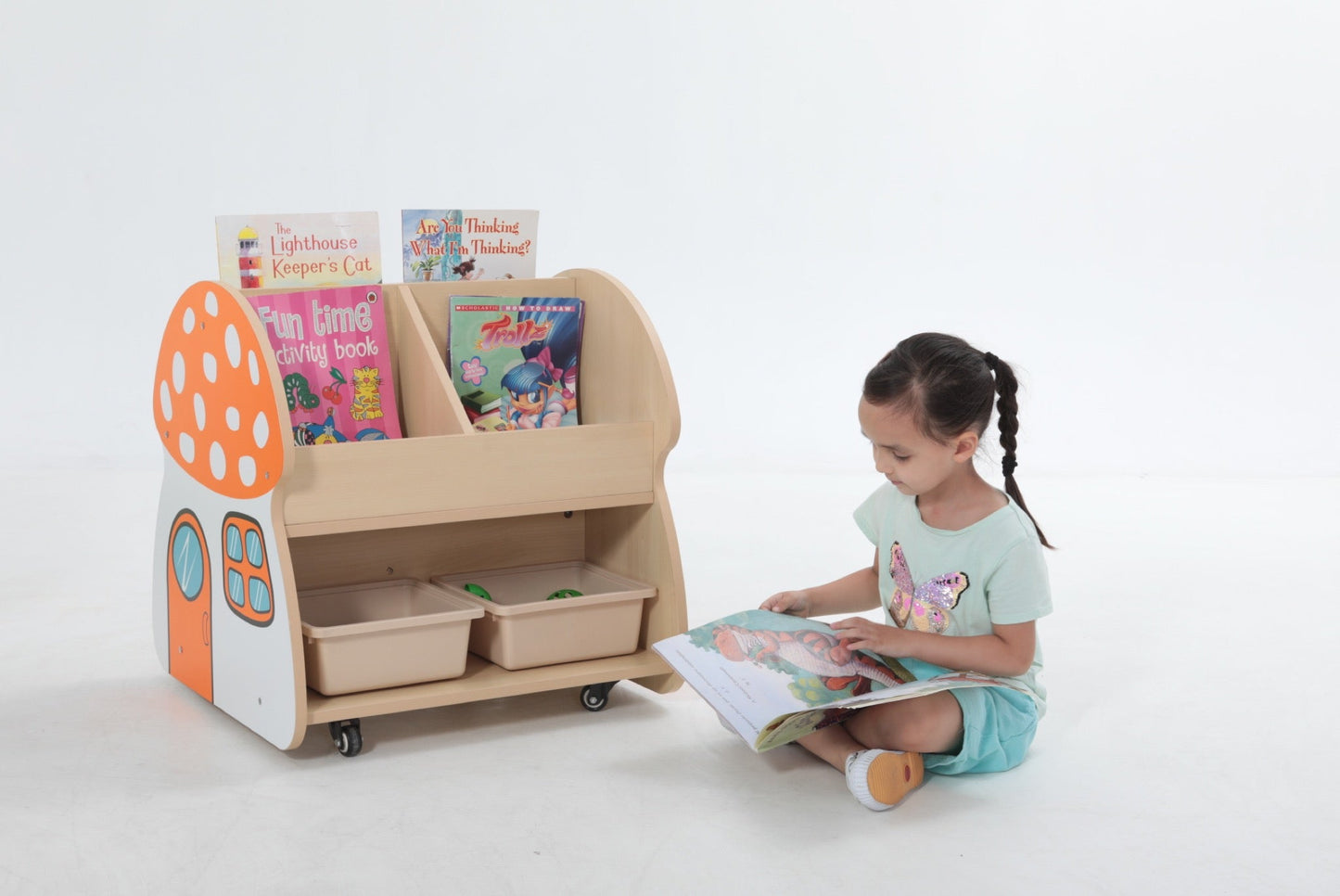 Wisdom - Mobiele boekenkast Paddenstoel voor kinderen - Playlaan