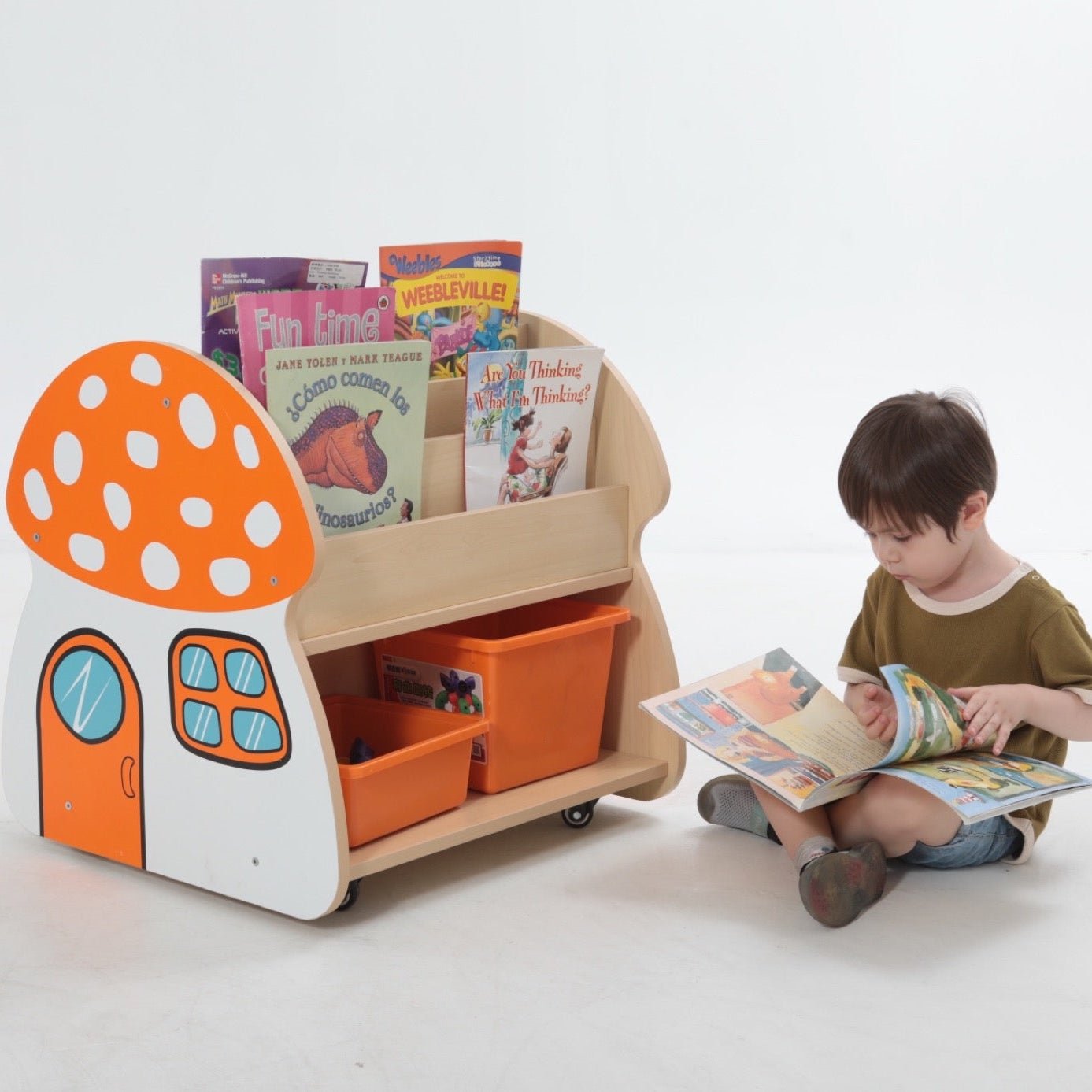Wisdom - Mobiele boekenkast Paddenstoel voor kinderen - Playlaan