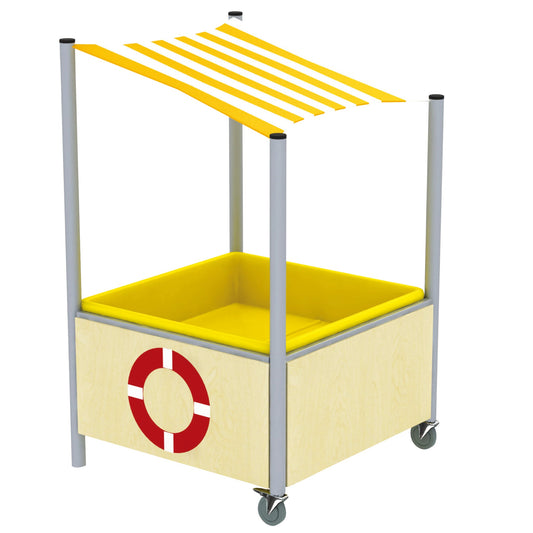 Wisdom - Moddertafel op wielen met schuin dak - Playlaan