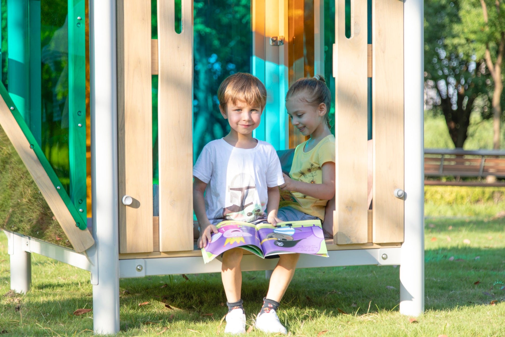 Wisdom - Multicolor speelhuisje voor buiten - Playlaan