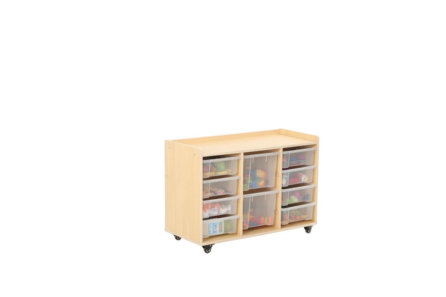 Wisdom - Opbergkast op wieltjes met 10 bakken (8 klein, 2 groot) - Playlaan