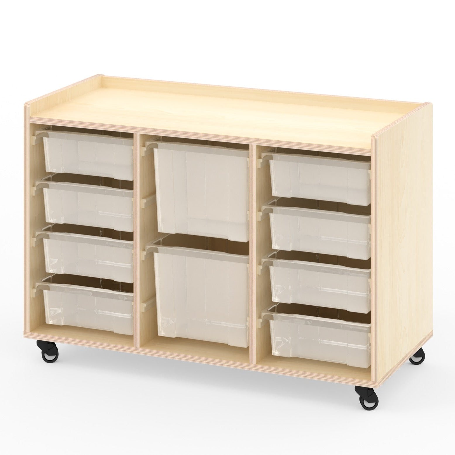 Wisdom - Opbergkast op wieltjes met 10 bakken (8 klein, 2 groot) - Playlaan
